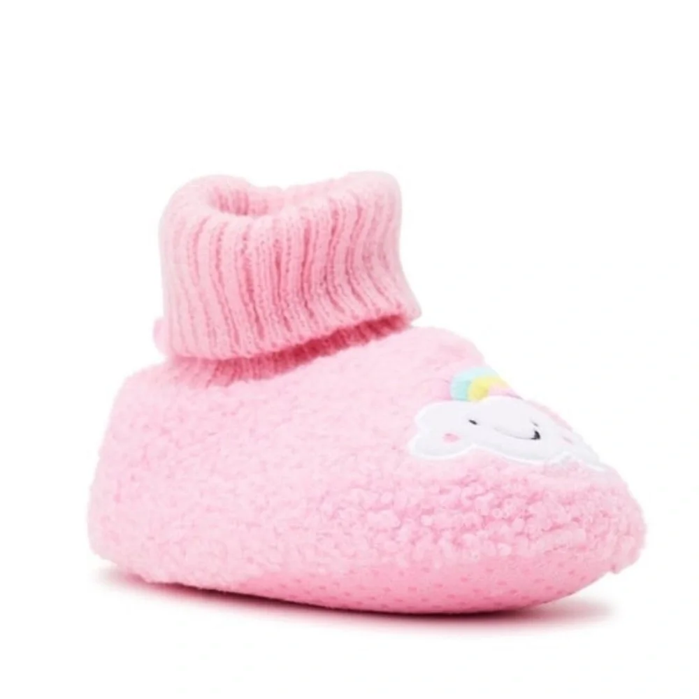 Wonder Nation Baby Girls Rainbow Bootie Slippers, Sizes 5